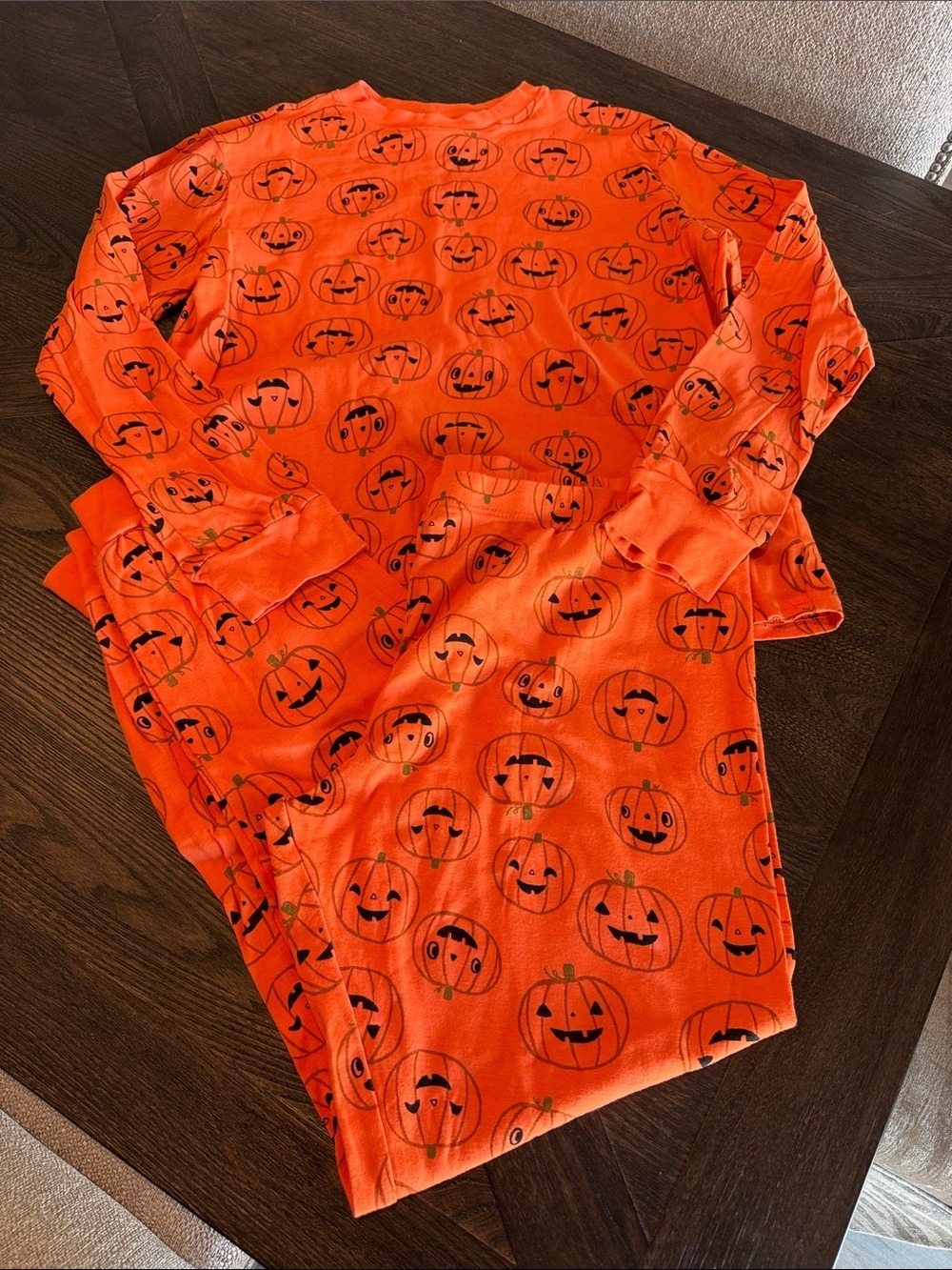 Carter's Orange Pumpkin Print Long-Sleeve Pajama Set